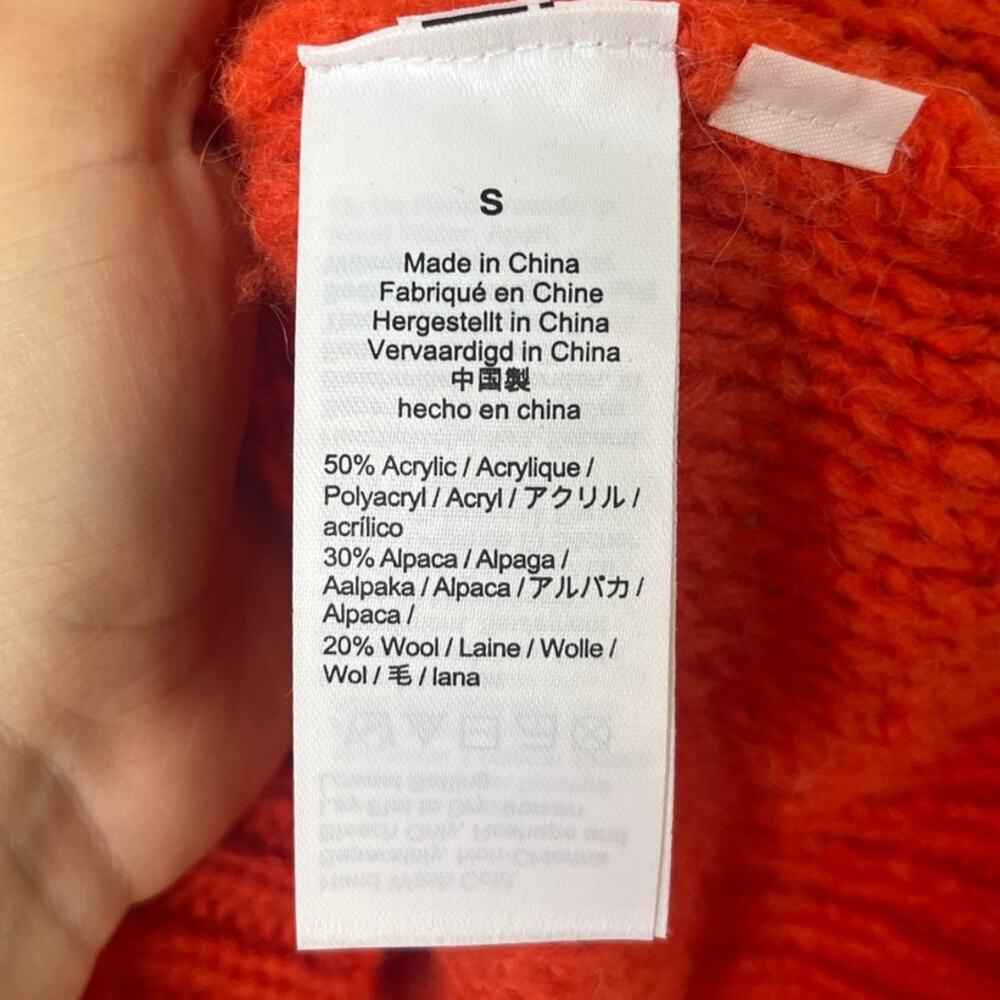 J. Crew Orange Cable Knit Pom-Pom Sweater - Picture 6 of 9